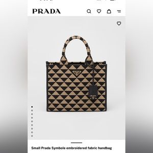 Small Prada Symbole embroidered fabric handbag (NEW)